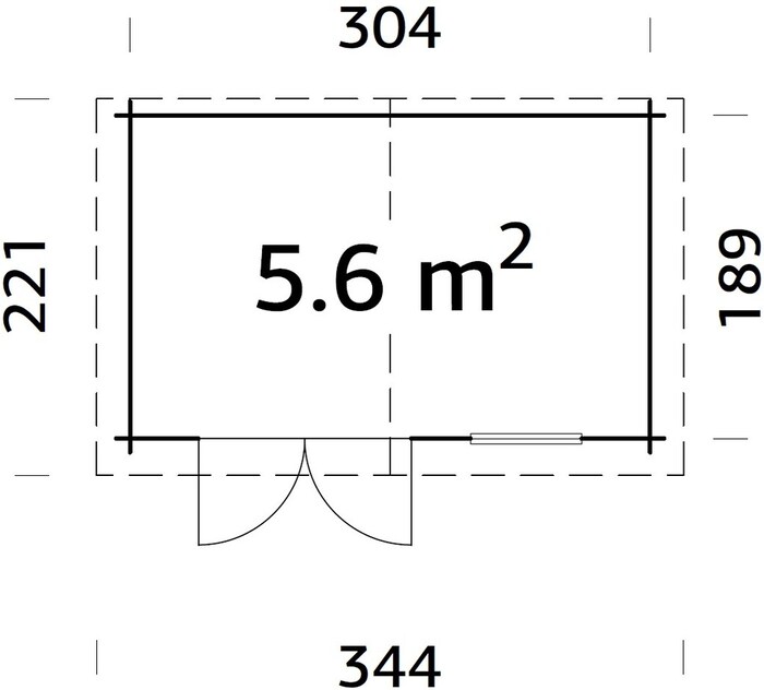 Palmako redskapsbod Lotta 5,6 m² 320 x 205 cm
